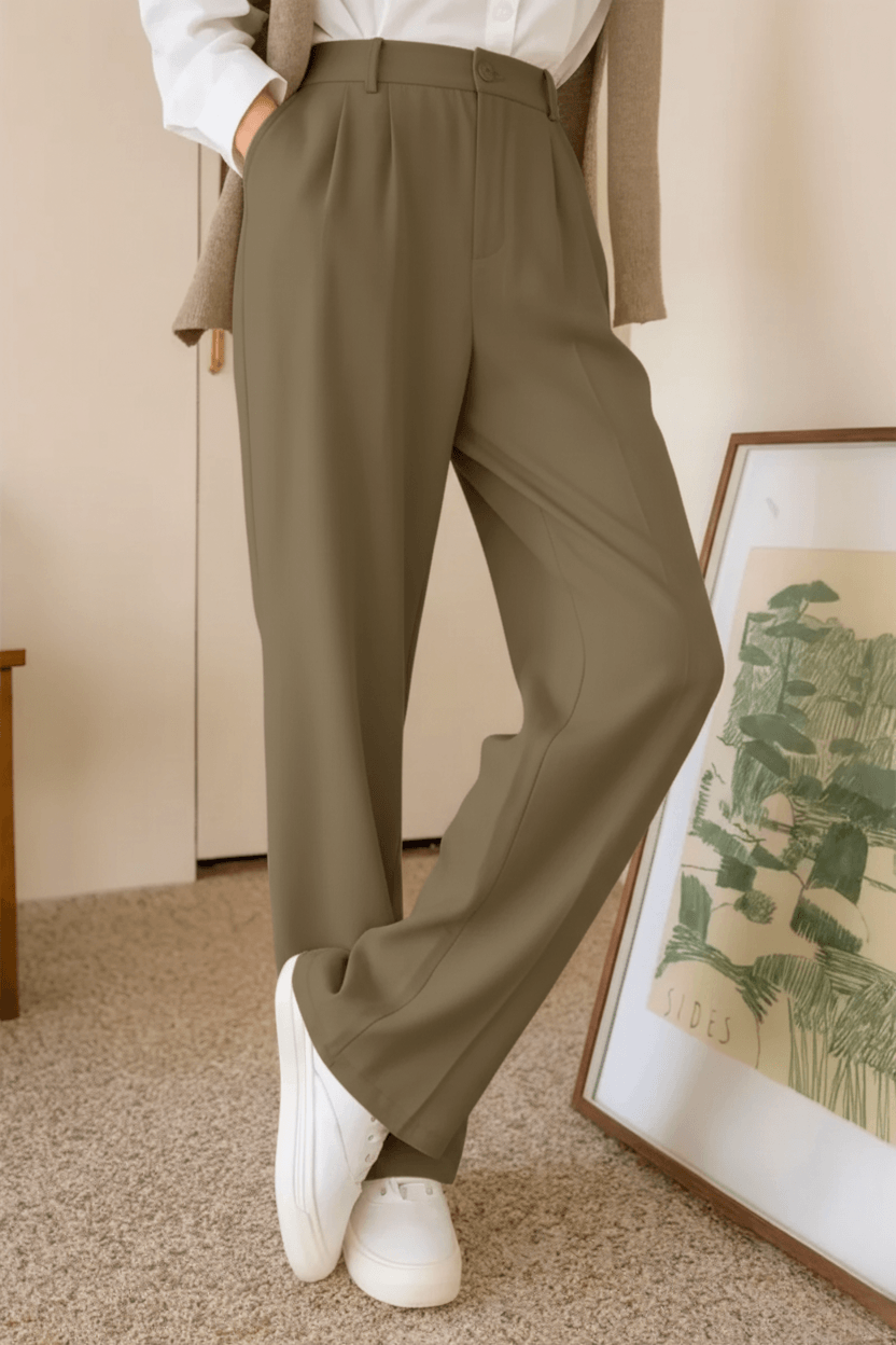 Menlite Japanese wide leg trousers for men in Earth Brown