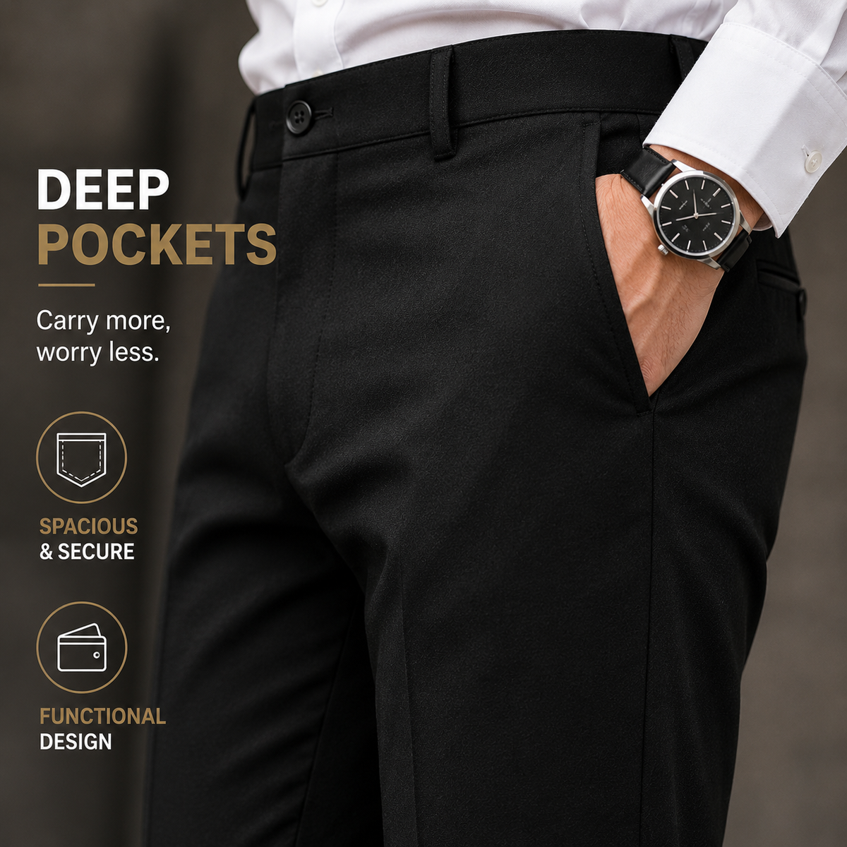 Menlite Comfort Plus formal trousers for men 