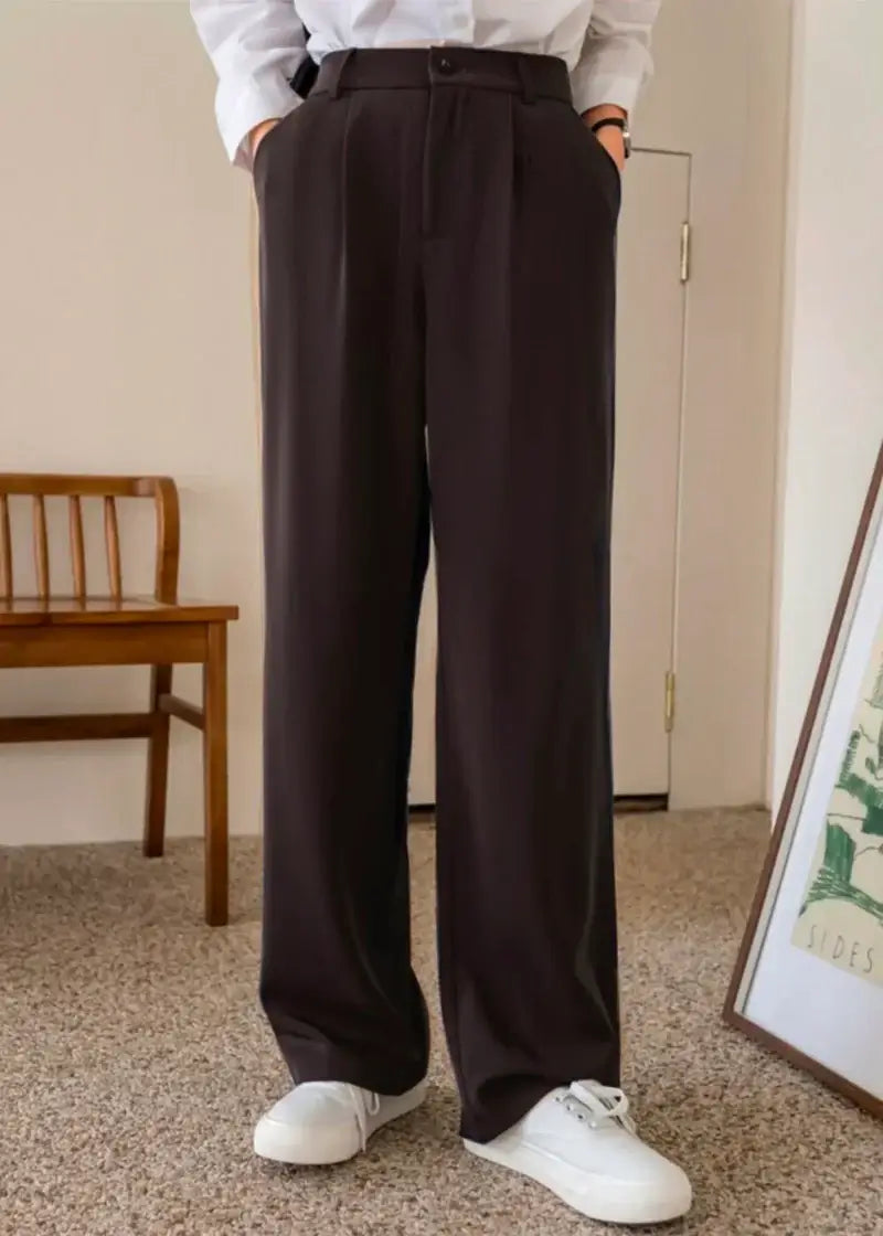 Menlite Japanese wide leg trousers for men in Brown