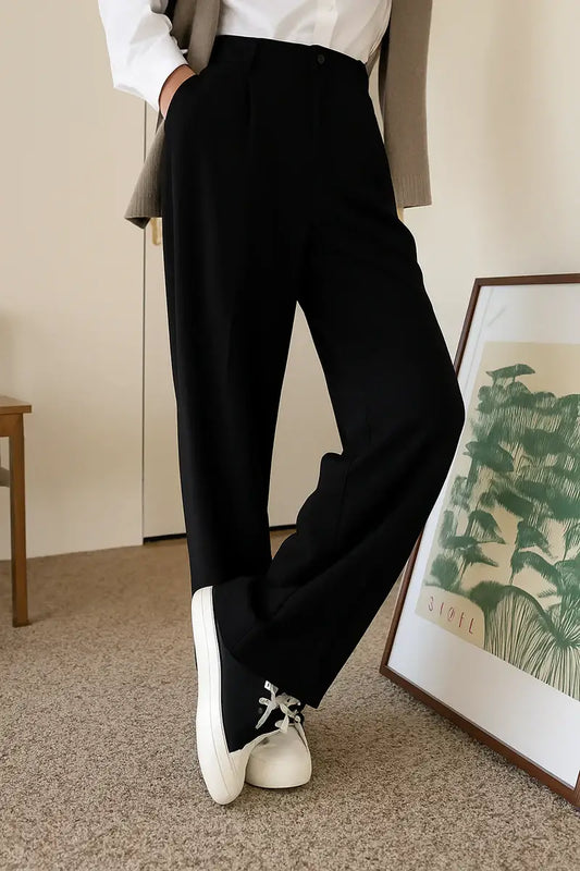Menlite Japanese wide leg trousers for men in black