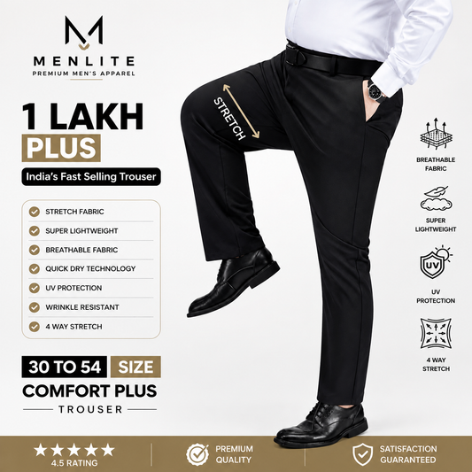 COMFORT PLUS FORMAL TROUSERS FOR MEN | MENLITE