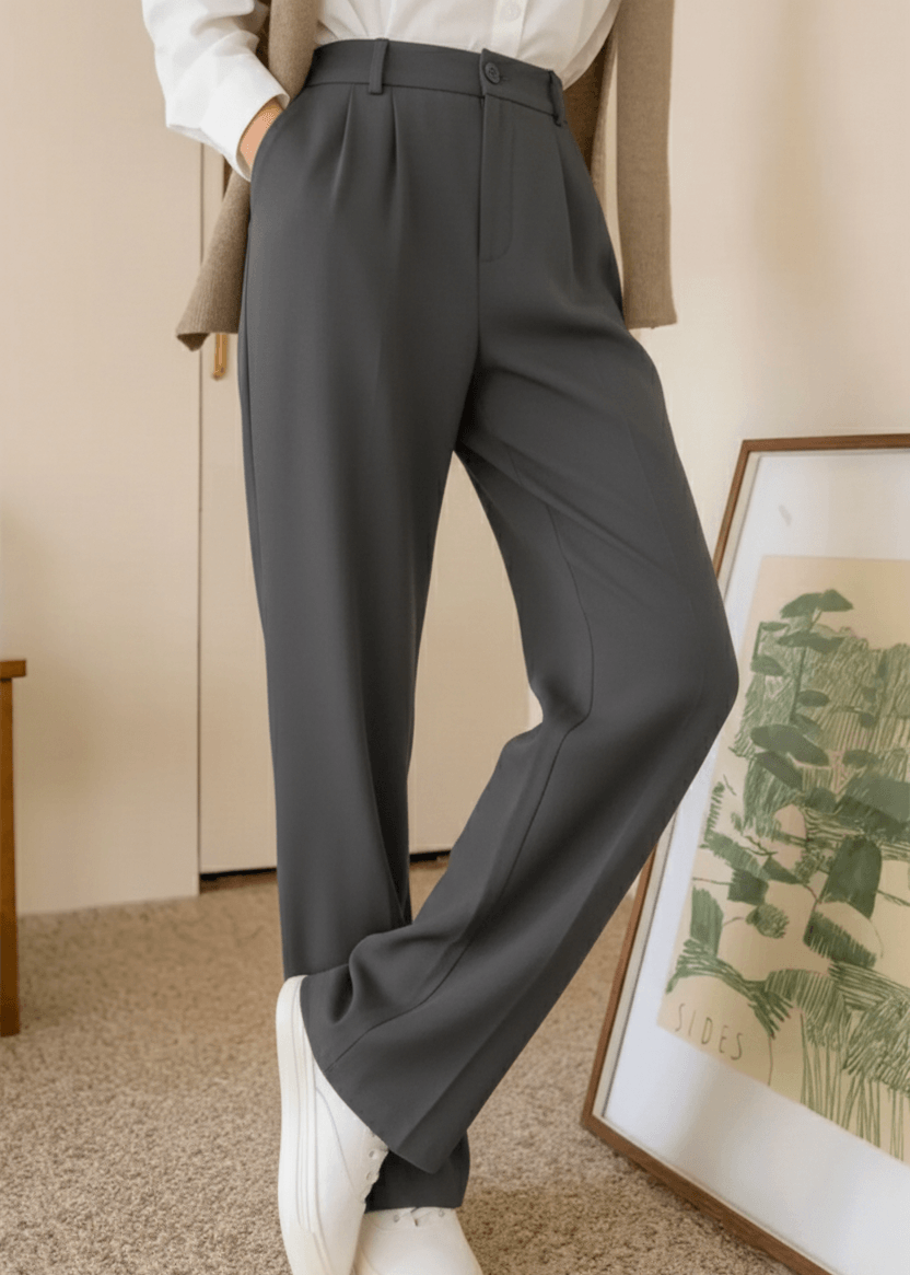 Menlite Japanese wide leg trousers for men in Dark Grey