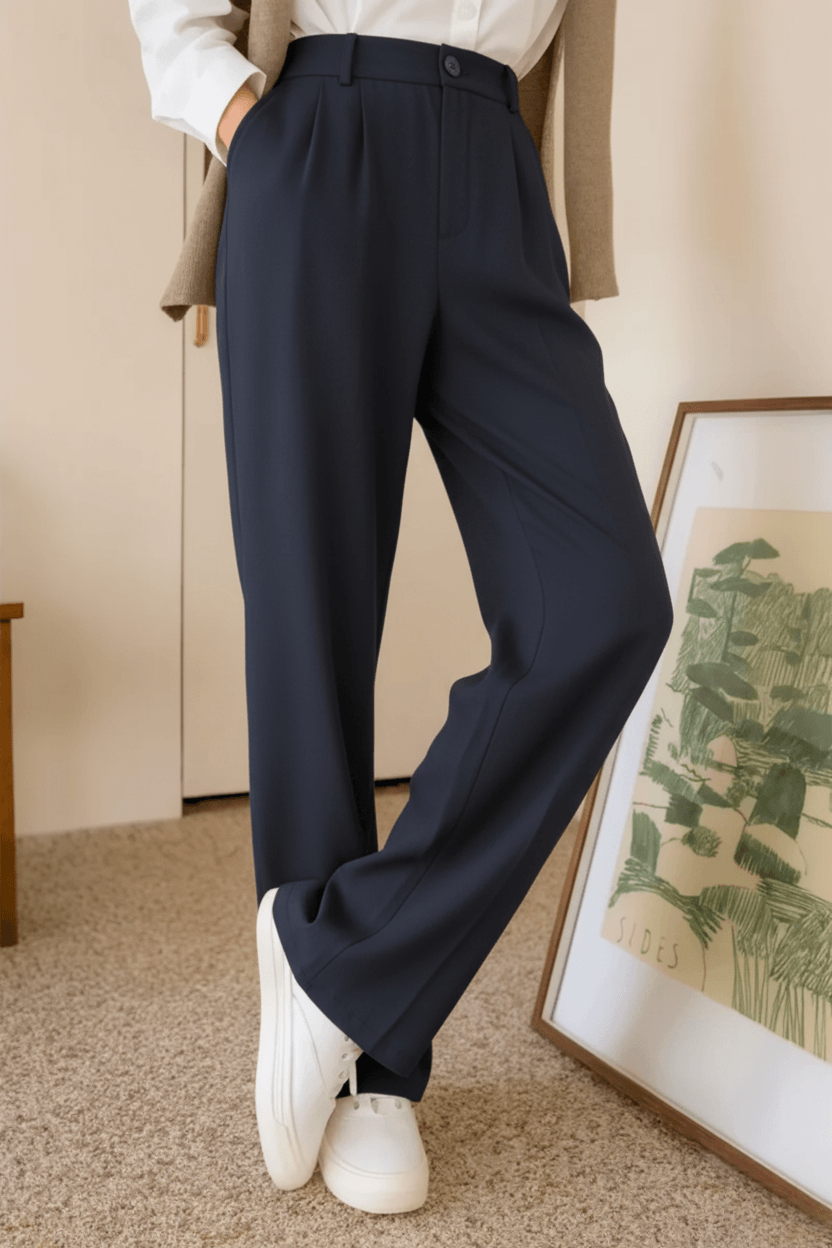 Menlite Japanese wide leg trousers for men in Dark Blue