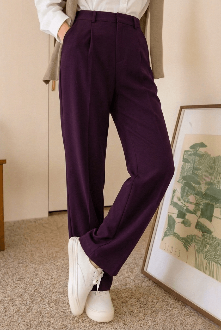 Menlite Japanese wide leg trousers for men in Purple