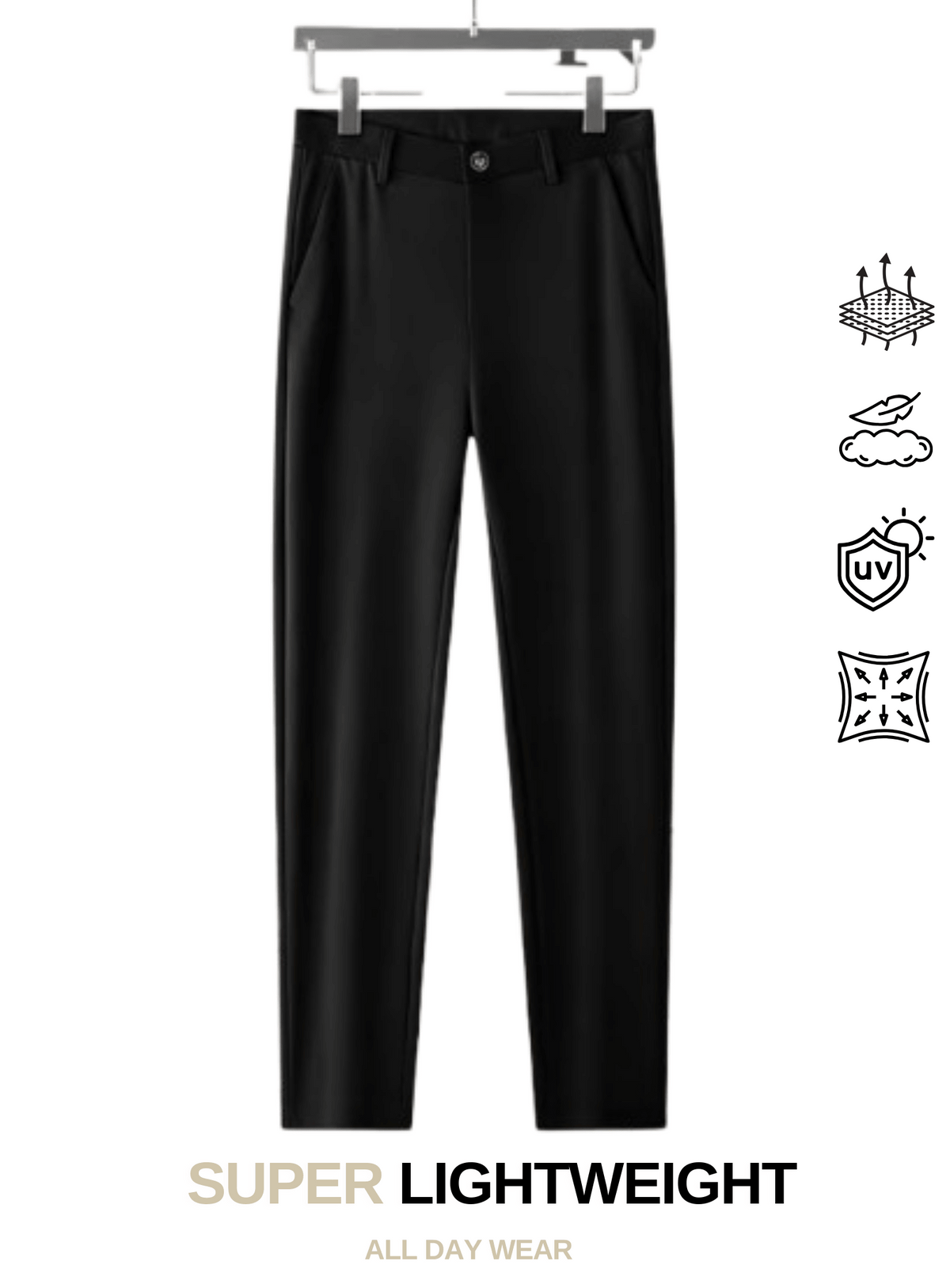 Menlite Comfort Plus formal trousers for men in black