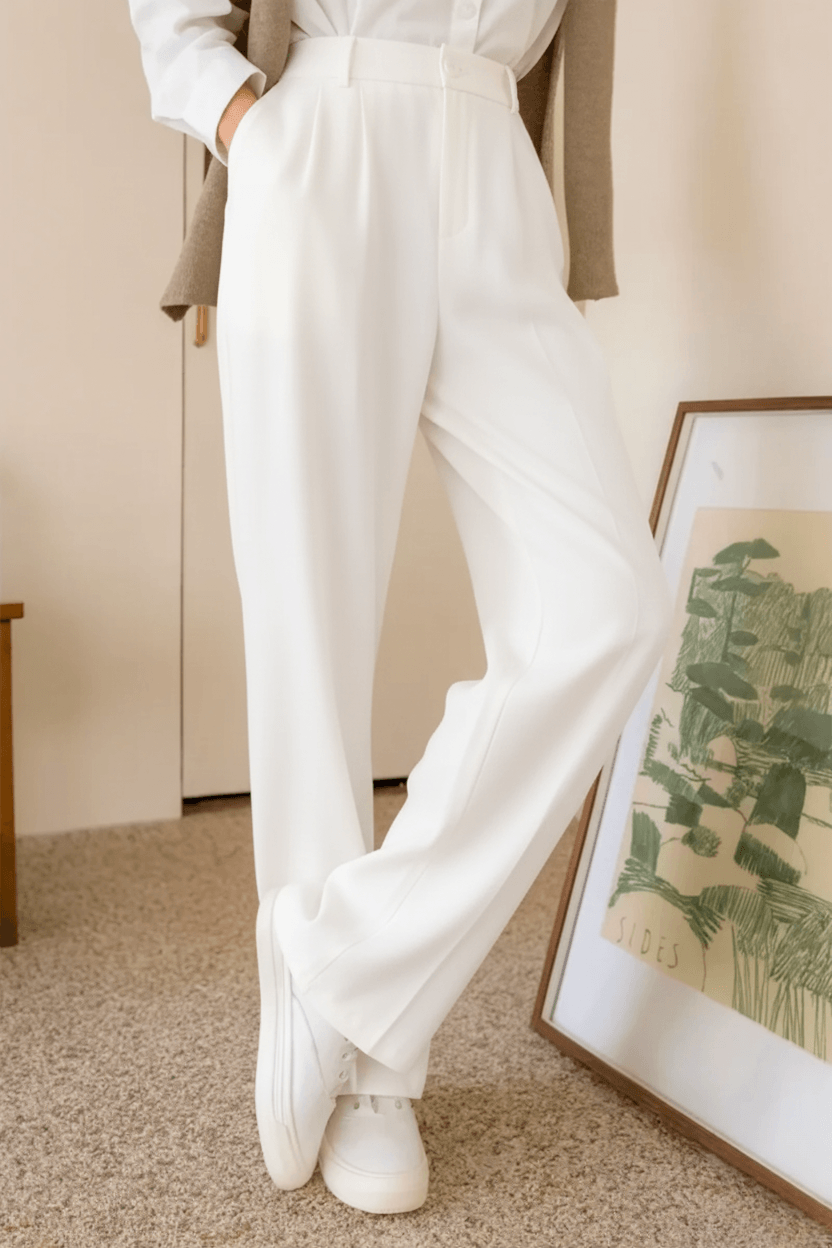 Menlite Japanese wide leg trousers for men in White